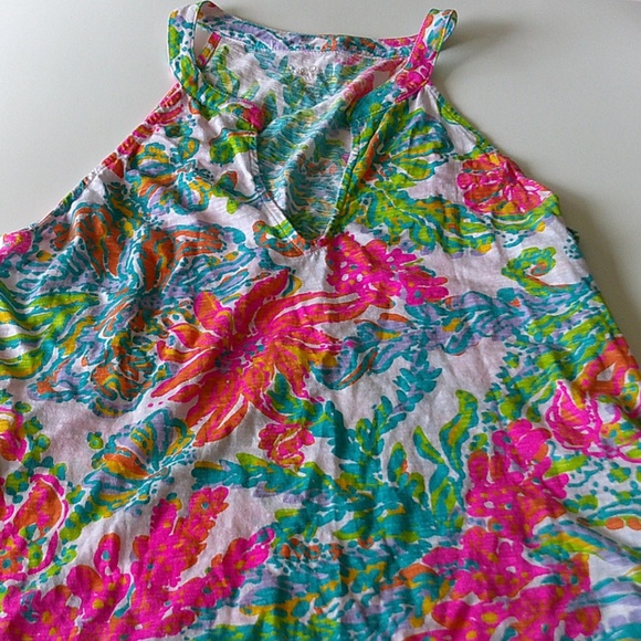 Lilly Pulitzer Tops - Lilly Pulitzer Casa Marina V Neck Sleeveless Tank Top Sz L